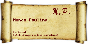 Mencs Paulina névjegykártya